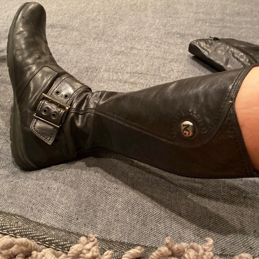 Genuine Italian leather boot. Size 9. Flat- no heel or platform